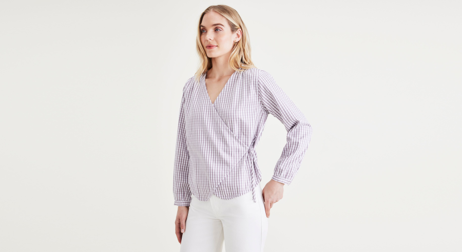 Dockers Wrap Blouse, Regular Fit, Women's, Purple L