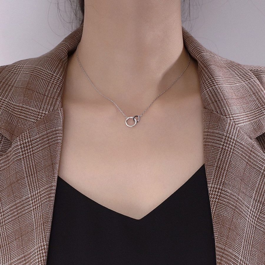 Double Hoop Necklace For A Fashionable Look