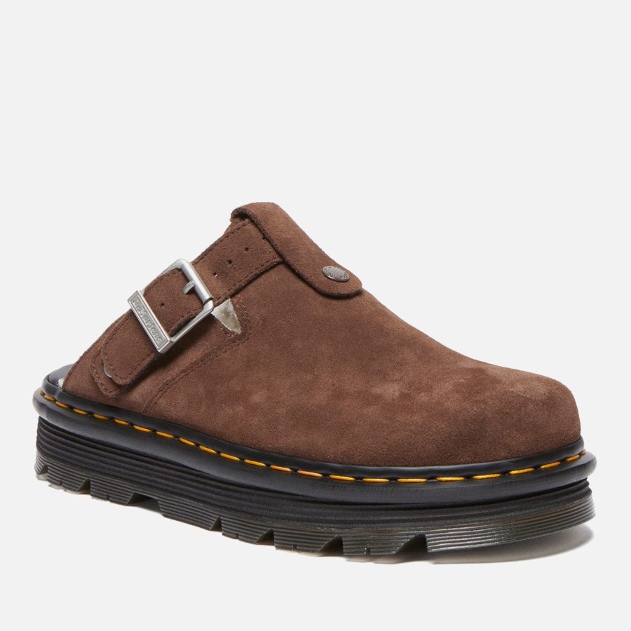 Dr. Martens Women's Zebzag Faux Fur-Lined Suede Mules - UK 3