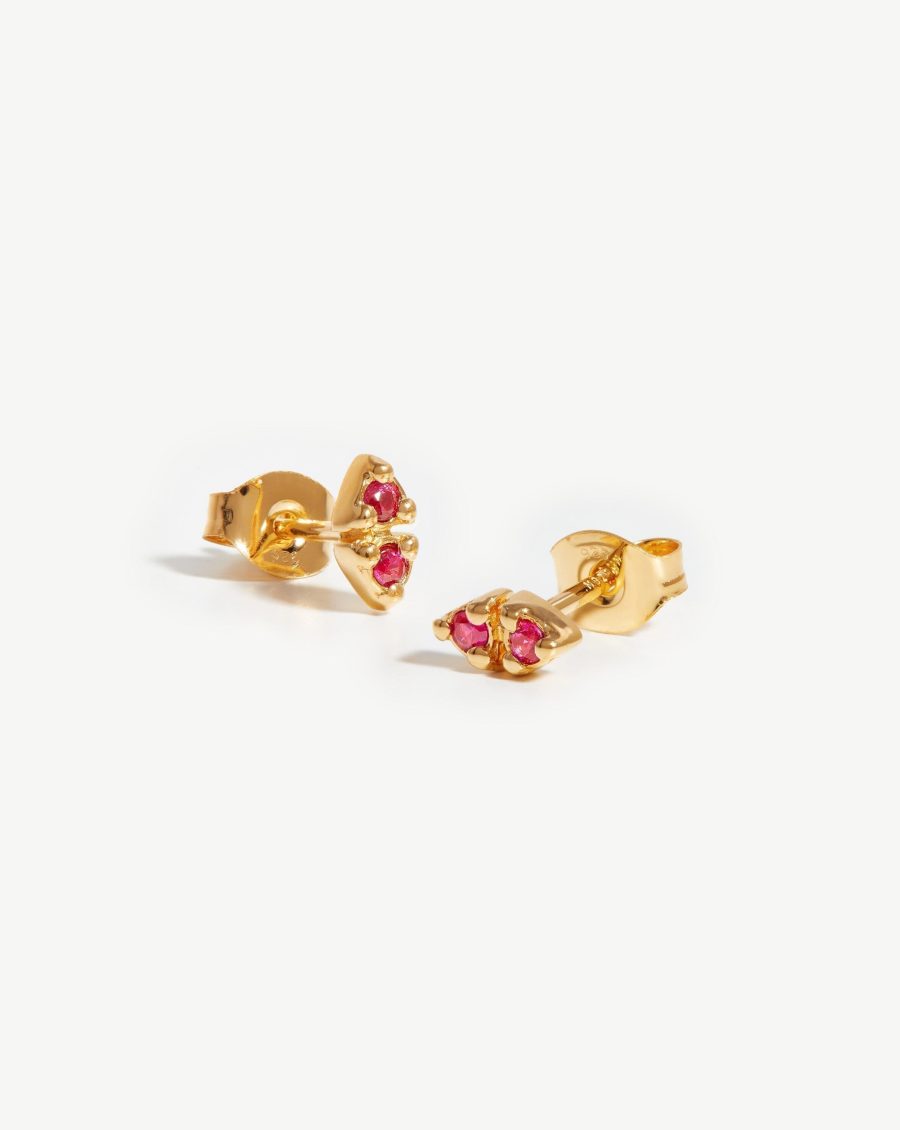 Dual Prism Stud Earrings | 18k Gold Vermeil/Pink Zirconia