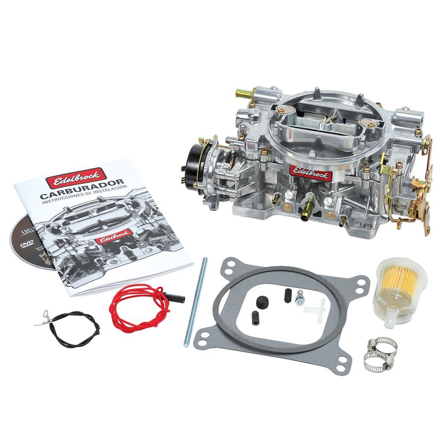 EDELBROCK 1406 CARB 600 ELECTRIC CHOKE, 4-Barrel; 600 Cubic Feet Per Minute (CFM)/ Calibrated 2 Percent Leaner Than Edelbrock 1405; Square-Flange; Electric Choke; Air Valve Secondaries; Gasoline; Silver