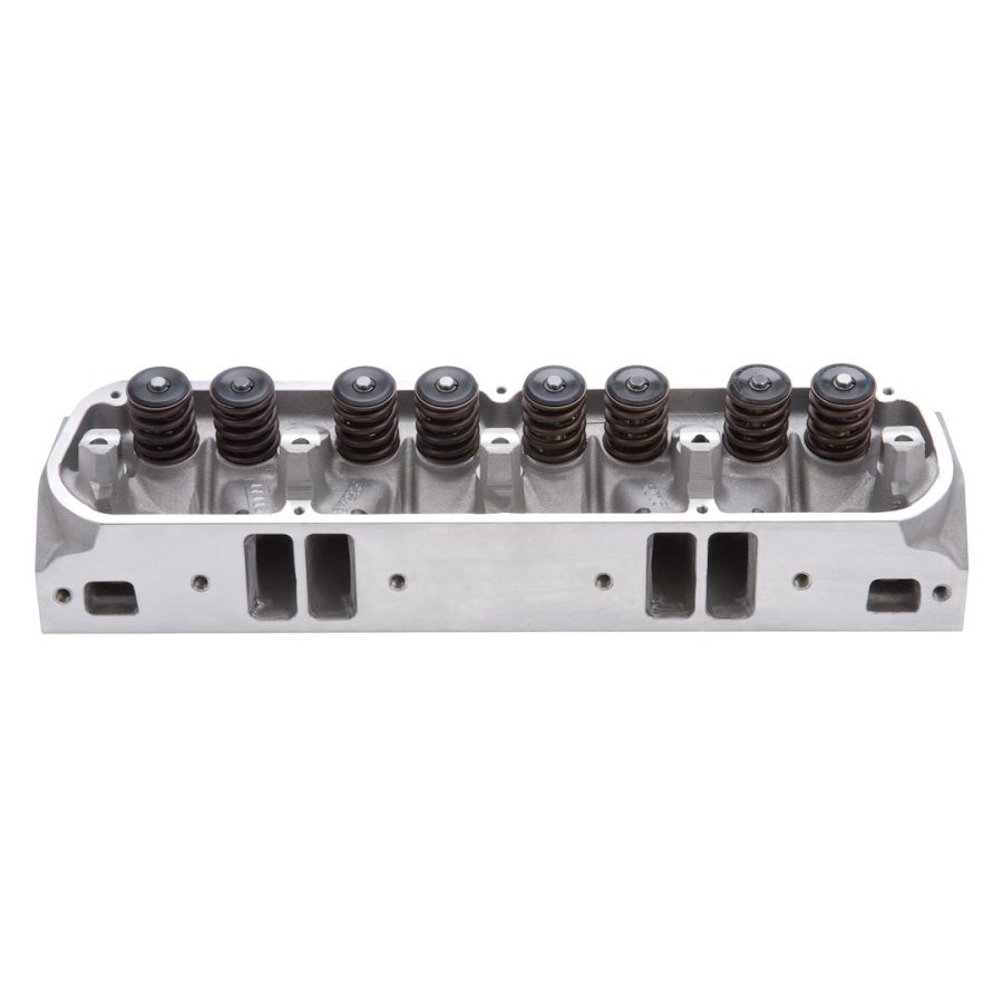 EDELBROCK 60779 HEAD 6077 ONE ONLY, Assembled; Chrysler 5.2L-5.9L/318-360 Cubic Inch; Natural Aluminum; 171 CC Intake Port; 77 CC Exhaust Port; 63 CC Chamber Volume; 2.02 Inch Intake Valve; 1.60 Inch Exhaust Valve; 1.46 Inch Spring Diameter; Single