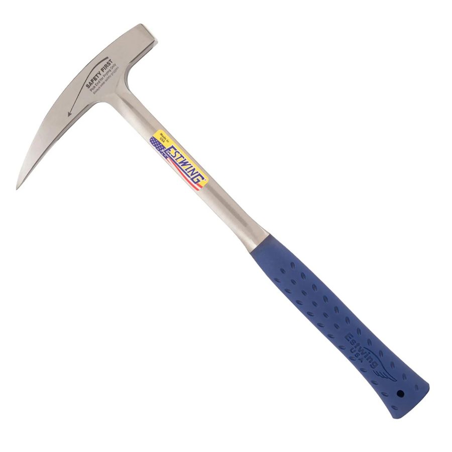 ESTWING E3-23LP 22 oz. Pointed Tip Long Handle Rock Pick - Blue Shock Reduction Grip