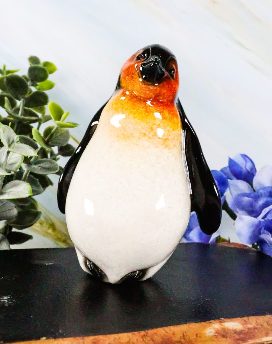 Ebros Antarctica Ice Habitat Cute Emperor Penguin Chick Dancing Mini Figurine