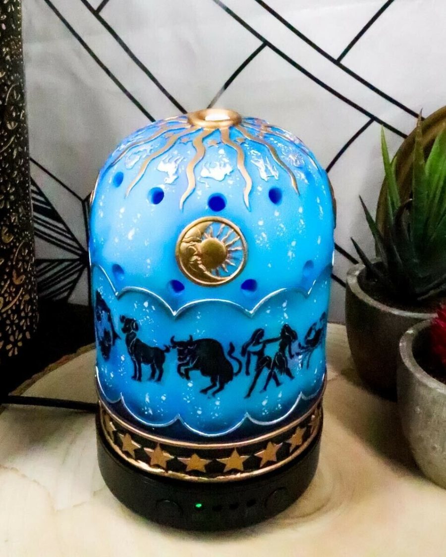 Ebros Greek Zodiac Signs Sun Moon Horoscopes Aroma Oil Diffuser LED Night Lights