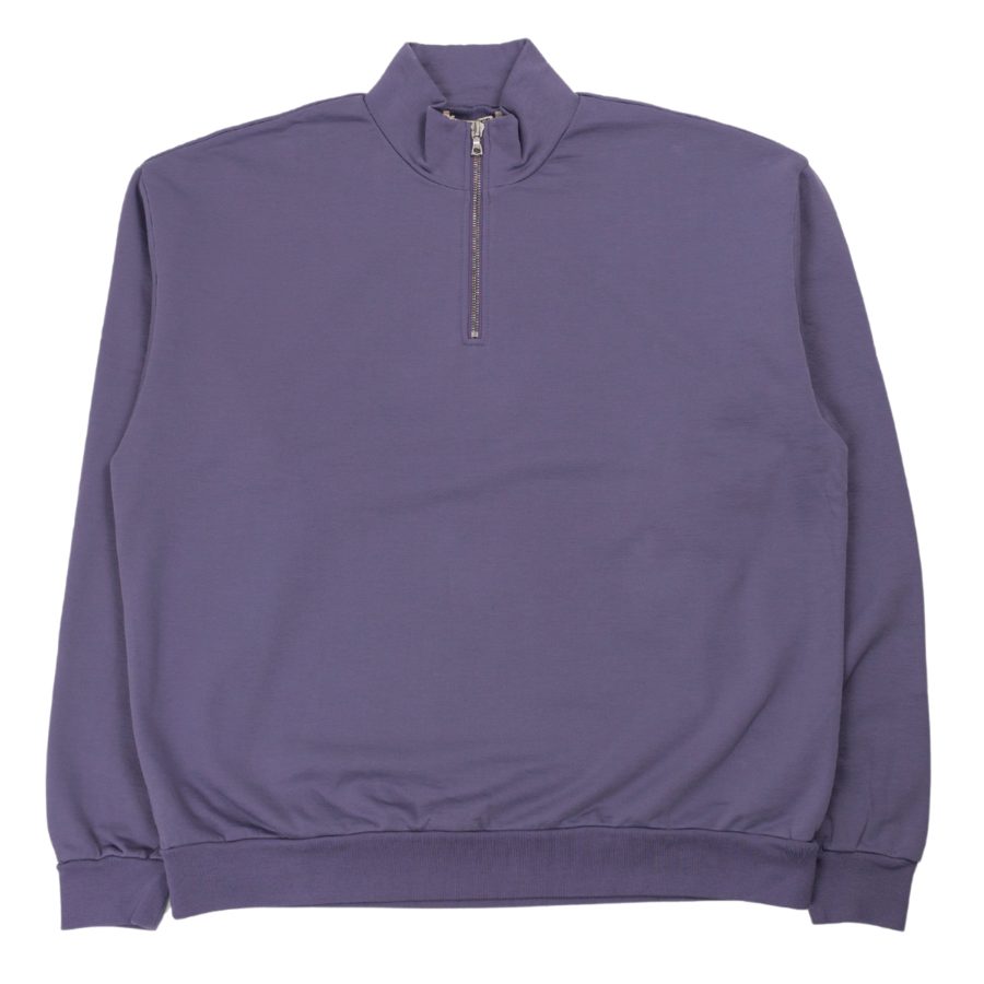 Elastic High Gauge Sweat Half Zip P/O in Purple