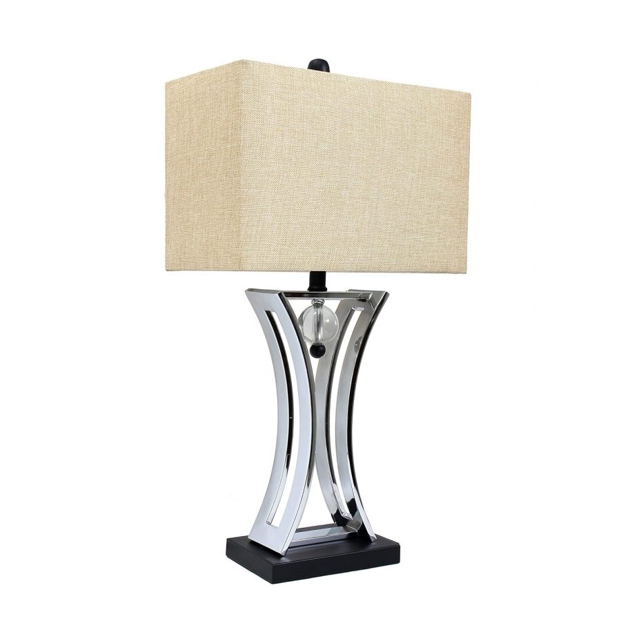 Elegant Designs LT2001-CHR Conference Room Hourglass Shape Pendulum Table Lamp w