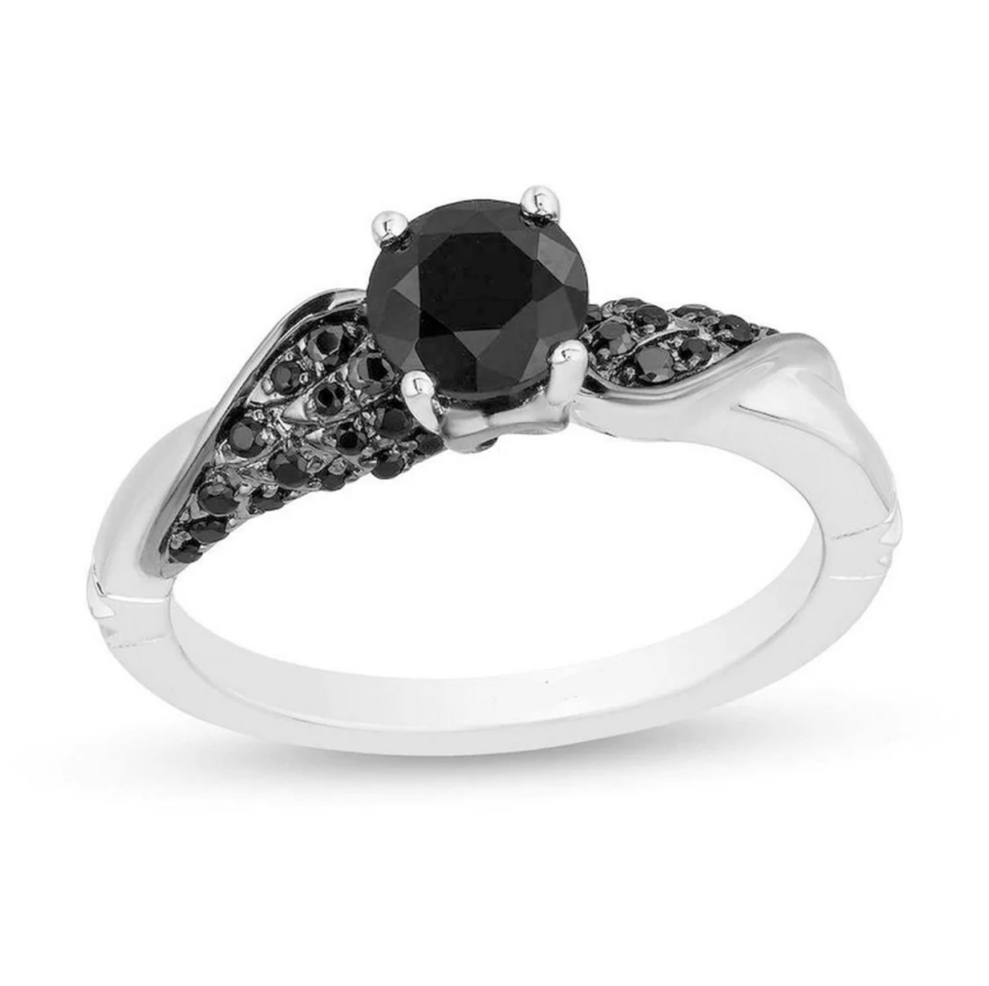 Enchanted Disney Villains Maleficent Ring Enhanced Black Diamond Engagement Ring