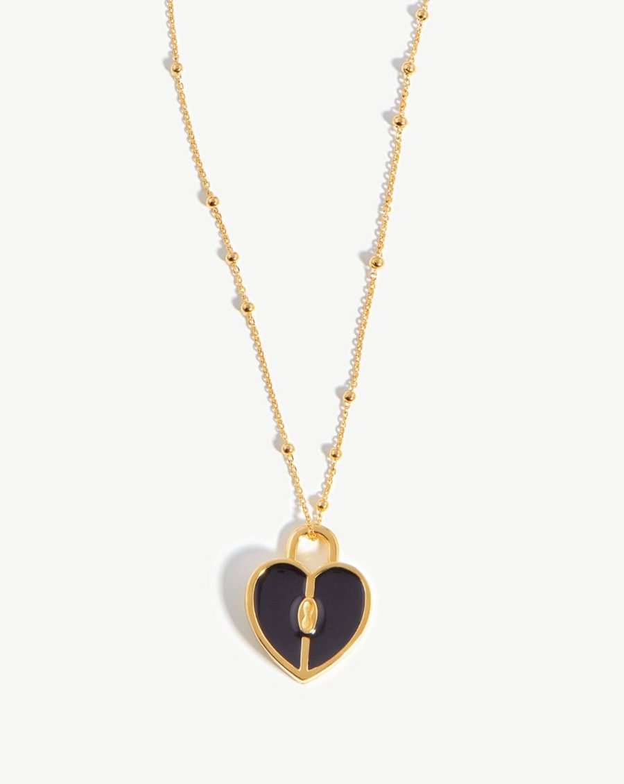 Engravable Heart Locket Necklace | 18k Gold Plated