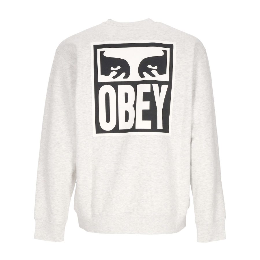 Eyes Icon Crew Premium Fleece Men's Crewneck Sweatshirt Heather Grey