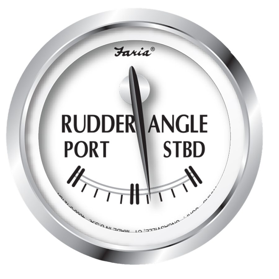 FARIA 25006 NEWPORT SS 2 INCH RUDDER ANGLE INDICATOR GAUGE