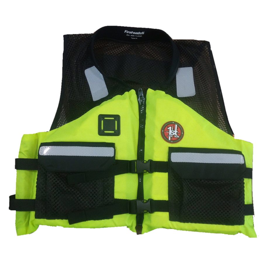 FIRST WATCH AV-5001-HV-S/M AV-5001 CREW VEST - HI-VIS YELLOW - SMALL TO MEDIUM