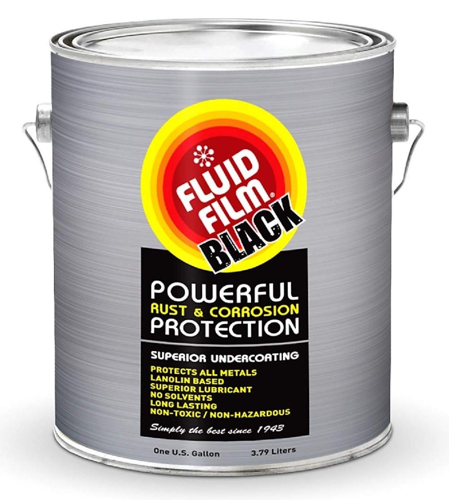 FLUID FILM 0CNASB Black Non-Aerosol, Long Lasting Corrosion, Penetrant & Lubricant, Anti-Rust Coating, Protects All Metals in Marine and Undercoating in Automotive & Snow-Handling Vehicles, 1 Gallon