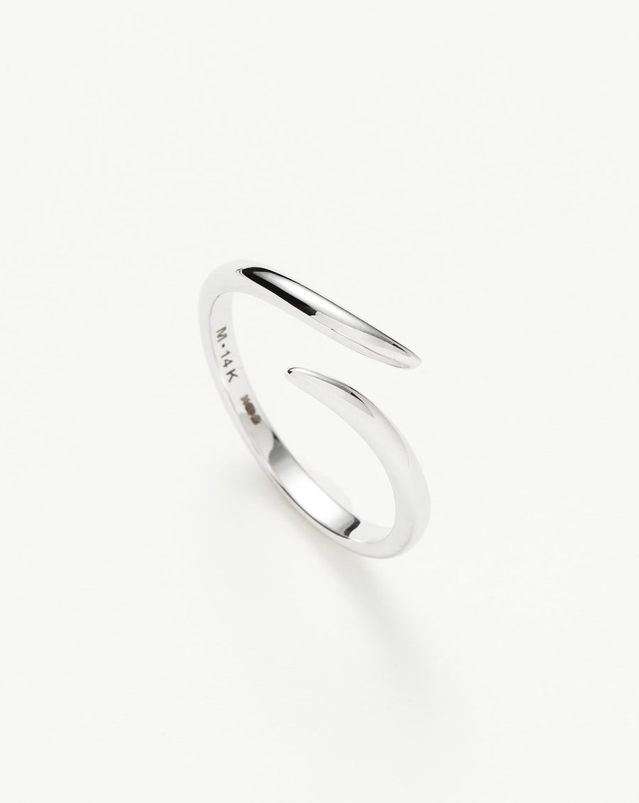 Fine Open Claw Ring | 14k White Gold