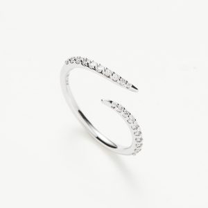 Fine Open Claw Ring | 14k White Gold/Diamond