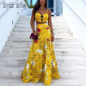 Floral Print Two Piece Skirt Set