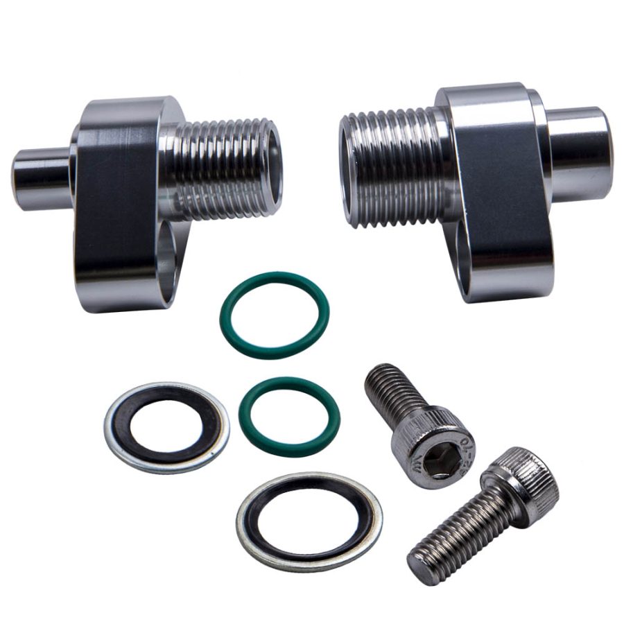 For A/C Compressor Adapter Fittings Kit compatible for 10S17F and 10S20F for LS Engine Swap