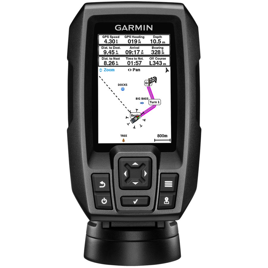 GARMIN 010-01550-01 STRIKER4 FISHFINDER WORLDWIDE VERSION W/77/200KHZ - 4-PIN TRANSDUCER W/TRANSOM & TROLLING MOTOR MOUNTS