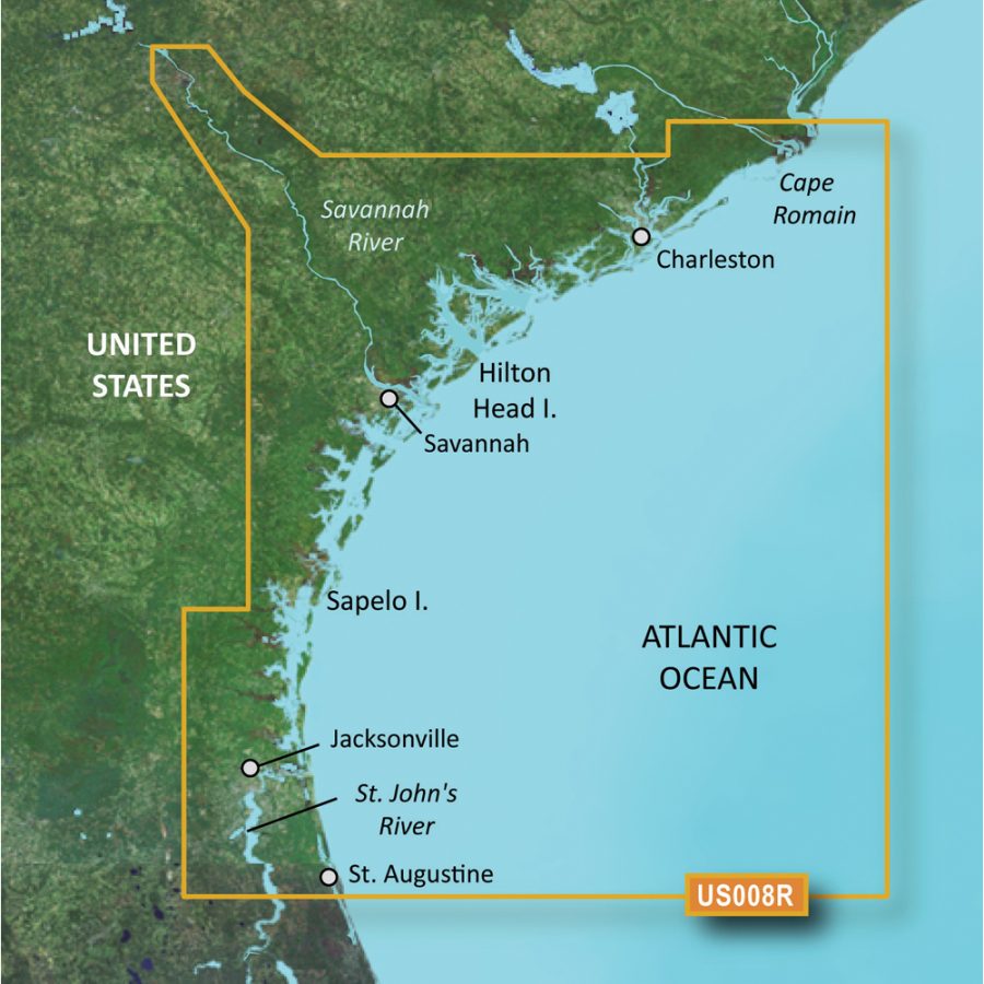 GARMIN 010-C0709-00 BLUECHART G2 VISION HD - VUS008R - CHARLESTON TO JACKSONVILLE - MICROSD/SD