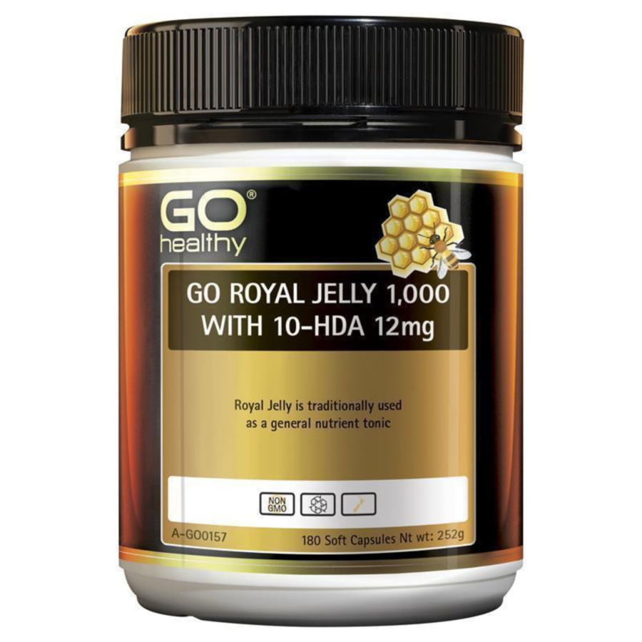 GO Healthy Royal Jelly 1000mg 10 HDA 12mg 180 Capsules