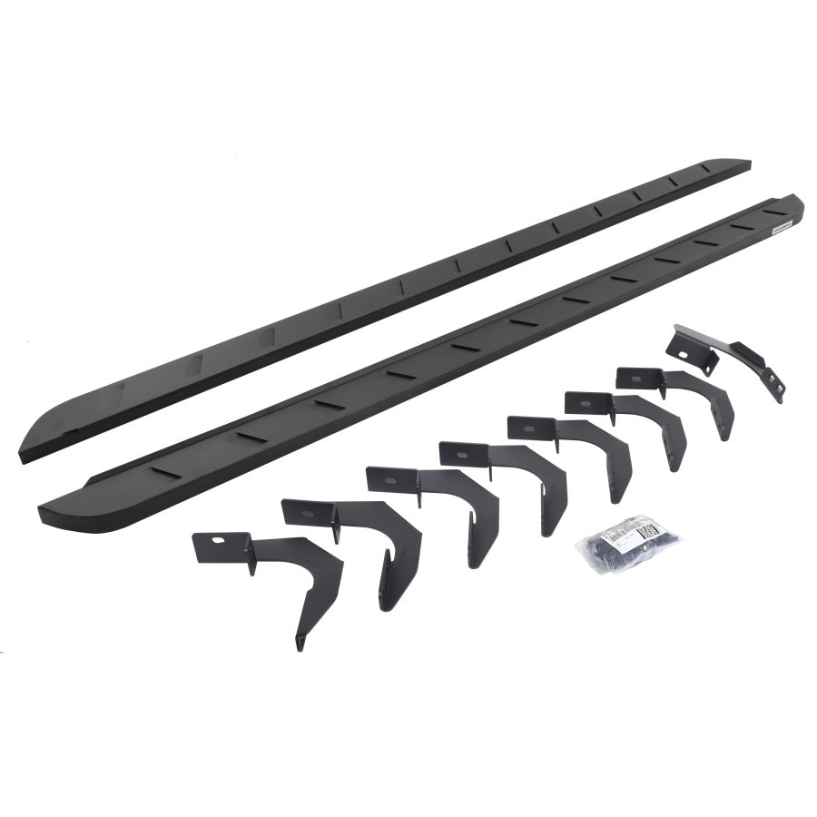 GO RHINO 63423580SPC RB10 Slim Line Running Boards with Mounting Brackets Kit for Chevrolet 15-24 Colorado, GMC 15-24 Canyon (Crew Cab Pickup)