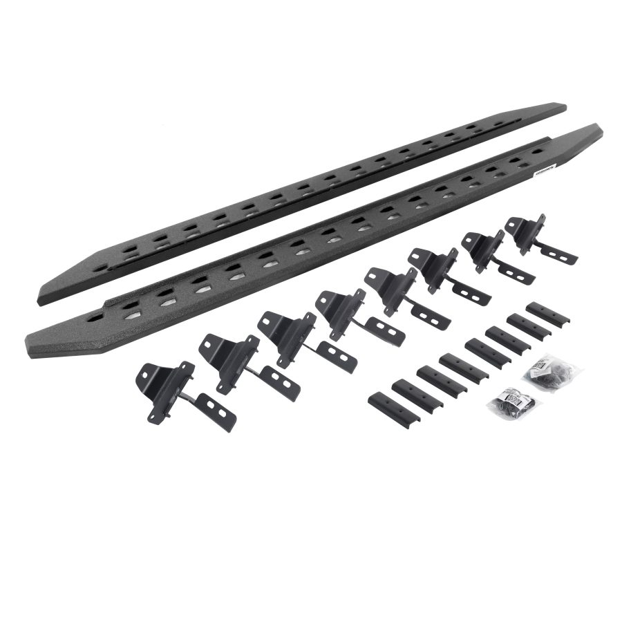 GO RHINO 69451687ST RB20 Slim Line Running Boards with Mounting Bracket Kit for Jeep 20-23 Gladiator (Crew Cab Pickup)