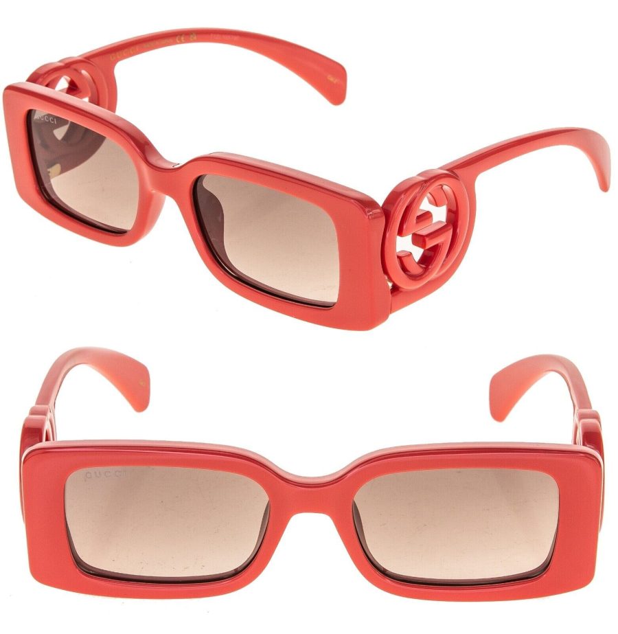 GUCCI Couture 1325 Red GG Logo 005 Narrow Fashion Square Sunglasses GG1325S