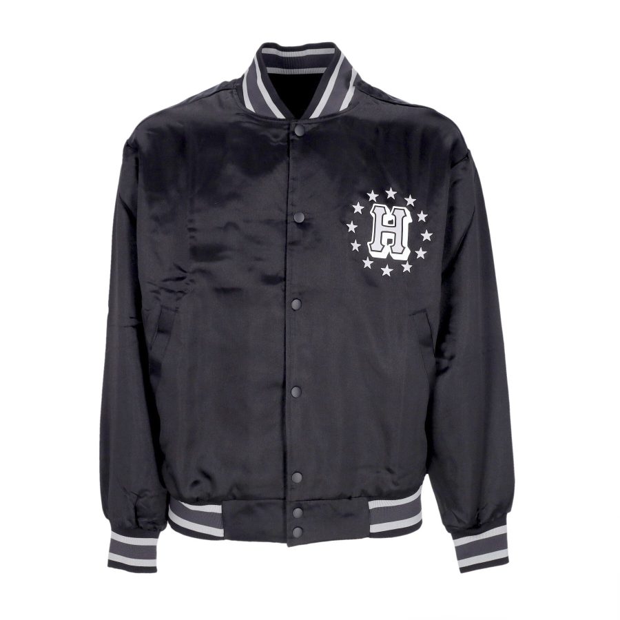 Galactic Stack Baseball Jacket Men's Bomber Jacket Black