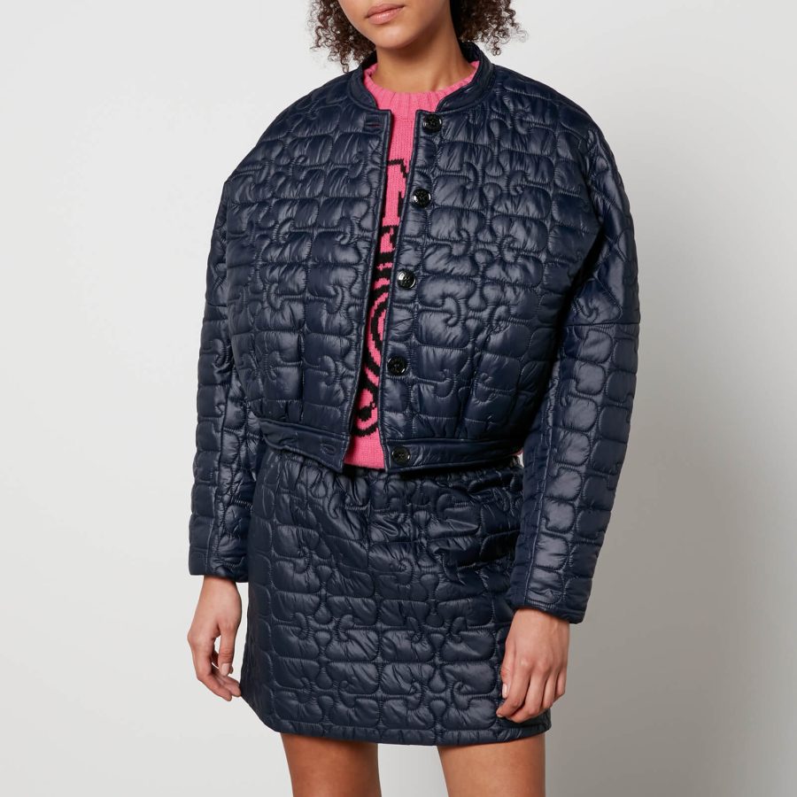 Ganni Cropped Quilted Nylon Jacket - EU 44/UK 16