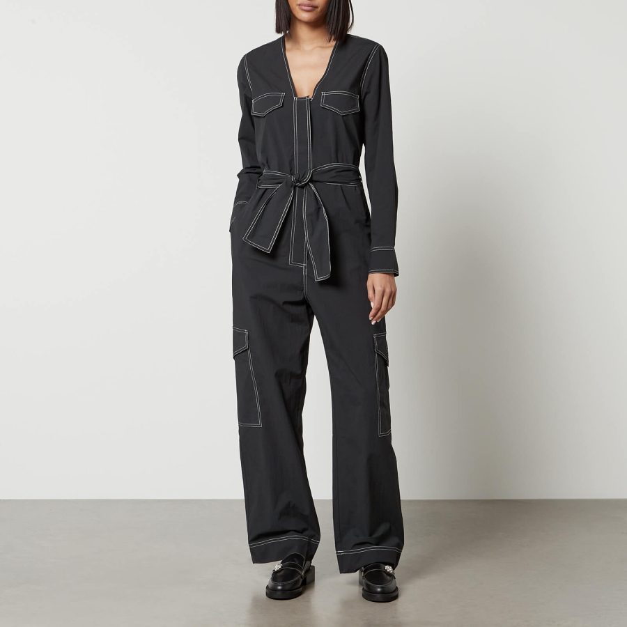 Ganni Organic Cotton-Blend Crepe Jumpsuit - EU 36/UK 8