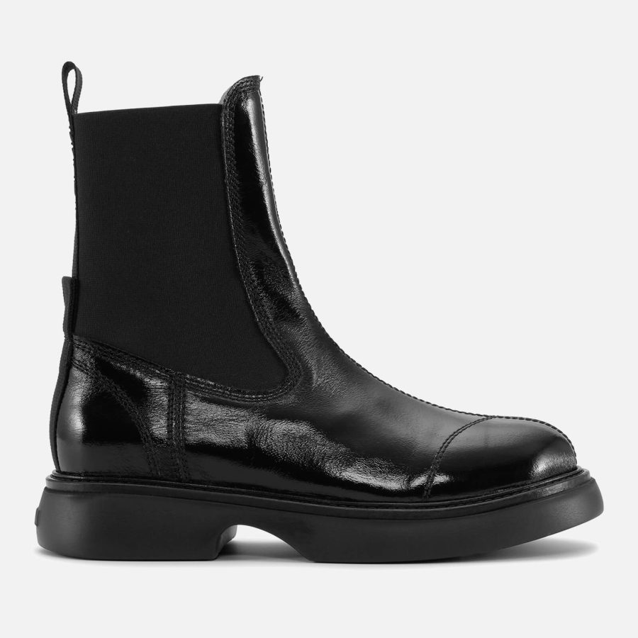 Ganni Women's Everyday Mid Patent Leather Chelsea Boots - UK 5