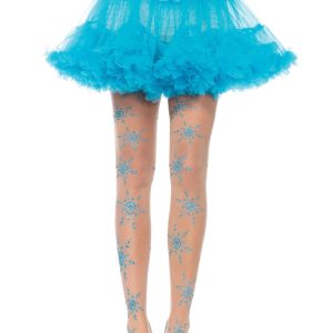 Glitter Snowflake Tights