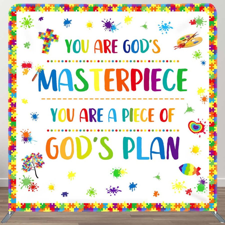 Gods Plan Puzzle Birthday Tension Fabric Backdrop - Aperturee