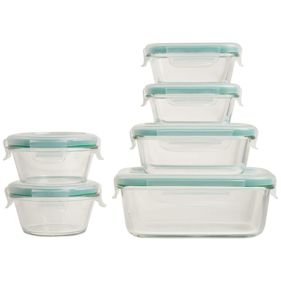 Good Grips Smart Seal Container 12 Piece Glass Container Set,Clear