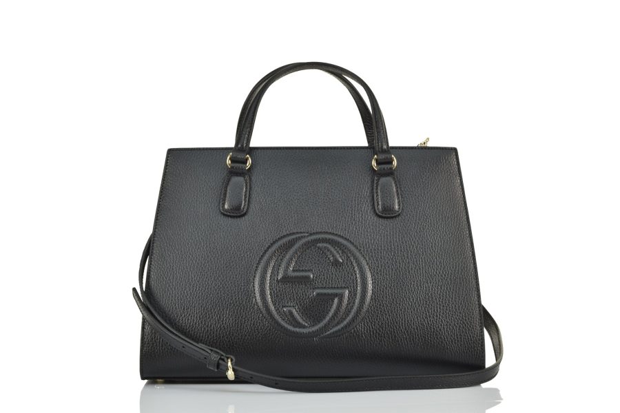 Gucci Soho Bag Black Women Leather Dollar Calf Model 607721 CAO0G 1000