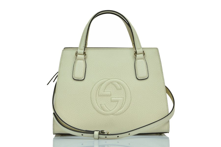 Gucci Soho Bag White Women's Dollar Calf Leather Model 607722 CAO0G 006