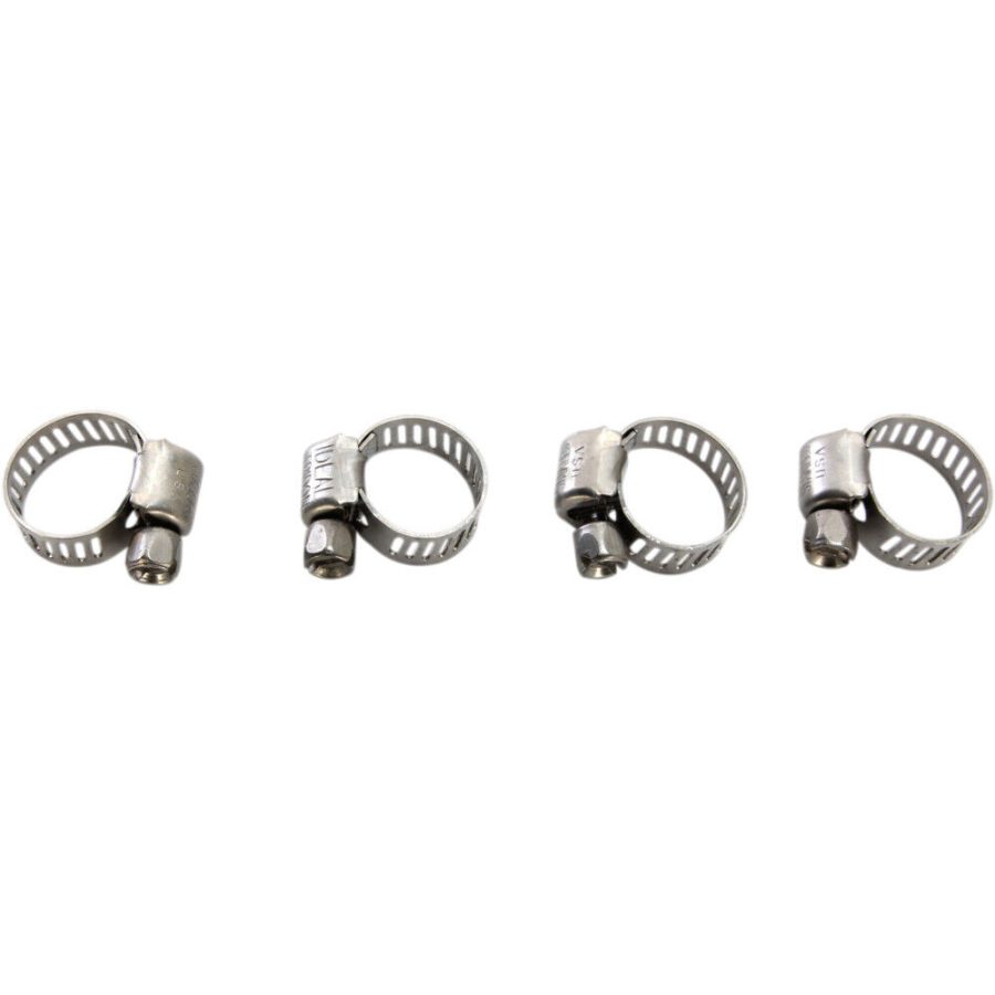 HELIX RACING 114-6404 ALL STAINLESS WORM DRIVE 6-16MM 4P, 0.23 Inch To 0.62 Inch Clamping Range; Worm Gear Style; Stainless Steel; Pack Of 4