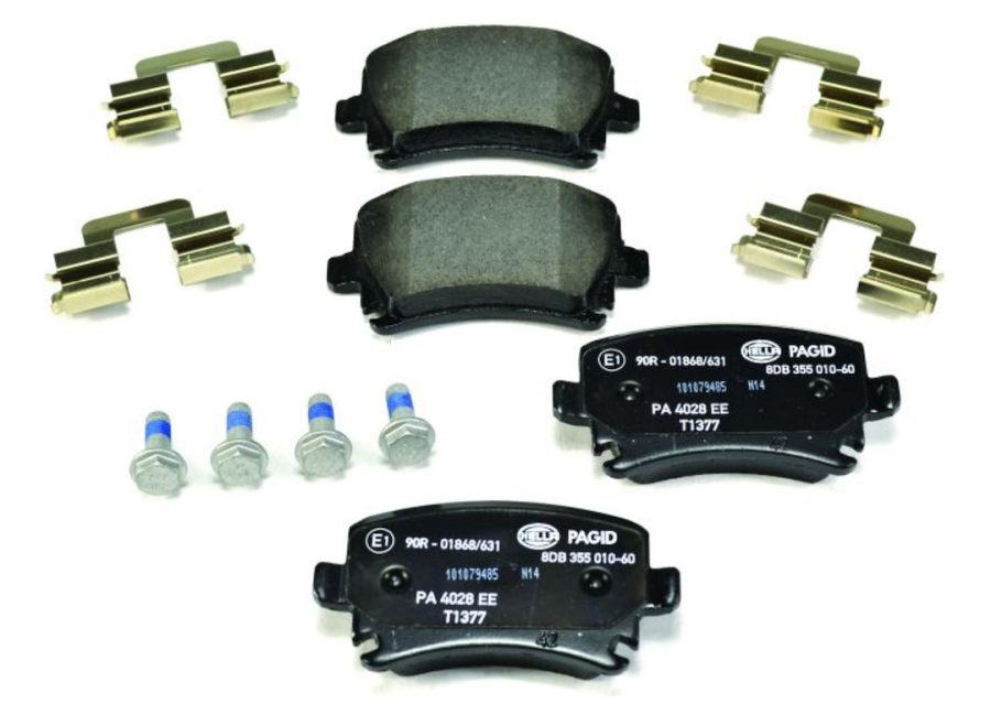 HELLA 355010601 BRAKE PAD SET DISC BRAKE, Low-Metallic; Set Of 2; With Brake Caliper Screws