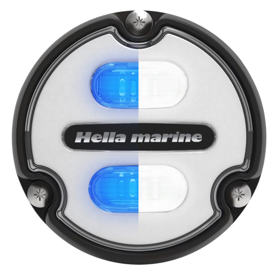 HELLA MARINE 016145-011 APELO A1 BLUE WHITE UNDERWATER LIGHT - 1800 LUMENS - BLACK HOUSING - WHITE LENS