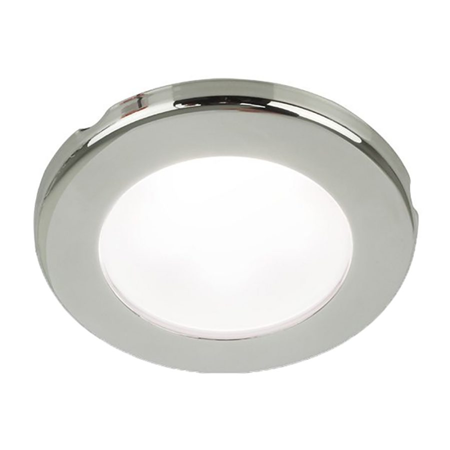 HELLA MARINE 958110121 EUROLED 75 3 INCH ROUND SCREW MOUNT DOWN LIGHT - WHITE LED - STAINLESS STEEL RIM - 24V