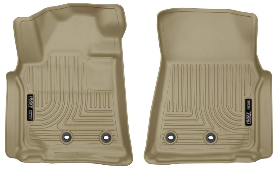 HUSKY LINERS 13093 Weatherbeater Floor Mats | Fits 2013 - 2021 Toyota L& Cruiser; Lexus LX570 | Front Row, 2-pc Tan