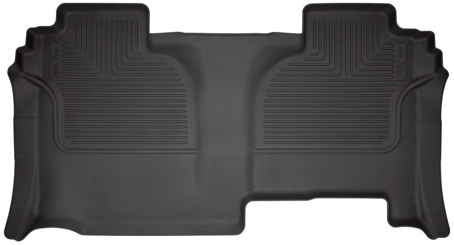 HUSKY LINERS 14211 Weatherbeater Floor Mats | Fits 2019 - 2024 Chevrolet Silverado, GMC Sierra 1500, 2020 - 2024 Silver/Sierra 2500, 3500 (Double Cab) | 2nd Row, 1-pc Black