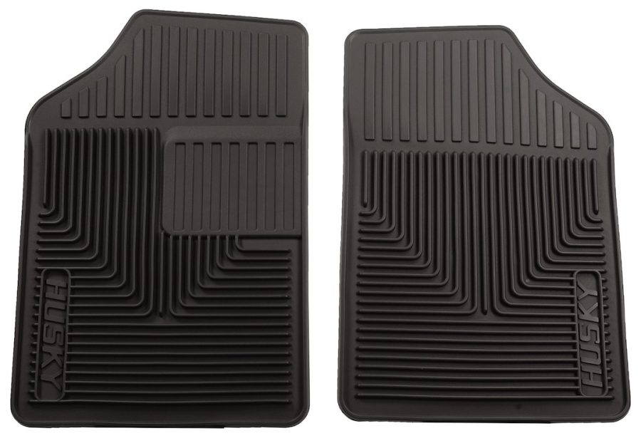 HUSKY LINERS 51051 FRT FLOOR MAT BLACK (PR), Direct-Fit; Diamond Tread With Thick Drivers Heel Pad; Black; Rubber; 2 Piece