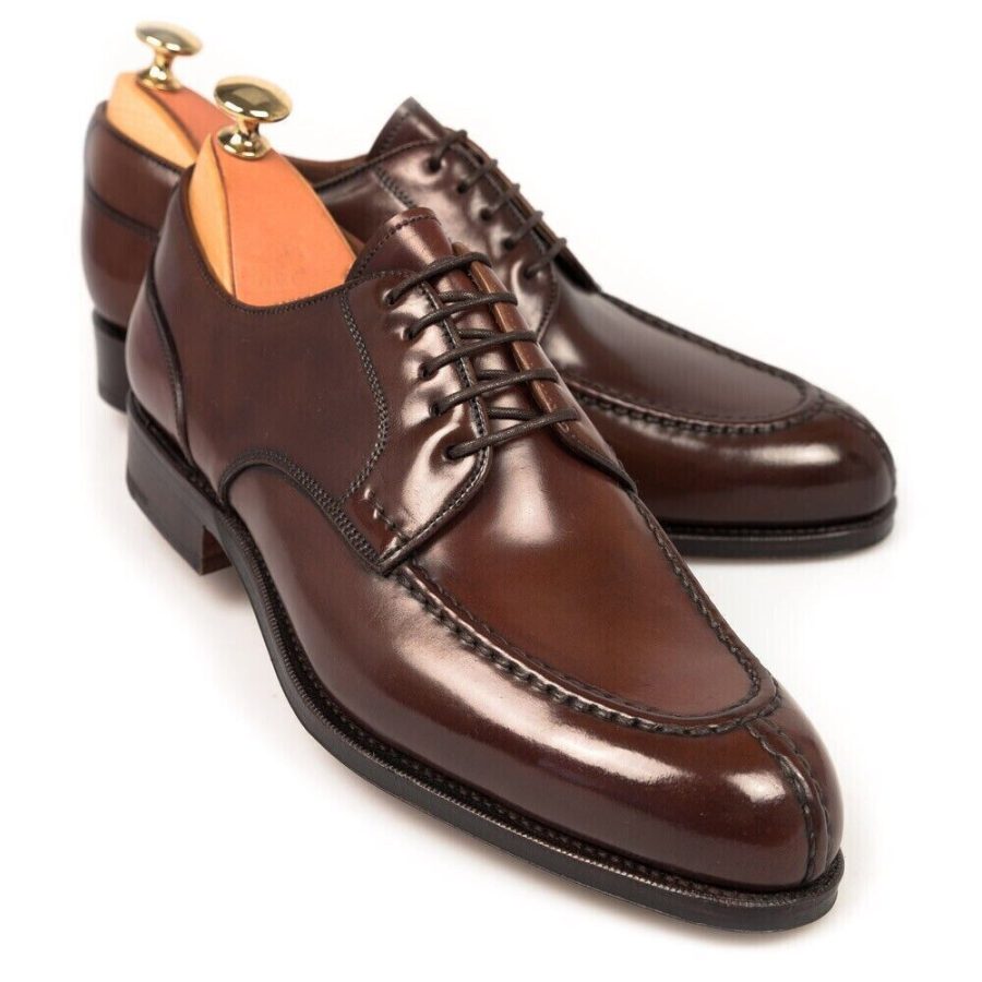 Handmade Leather Oxfords Split Toe Derby Shoes Brown Leather Men Dress Shoes