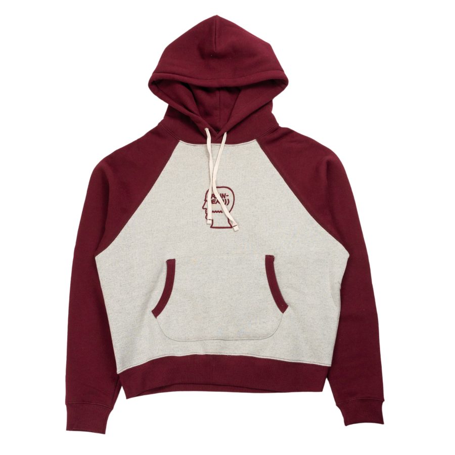 Head Hoodie logo in Oatmeal Maroon