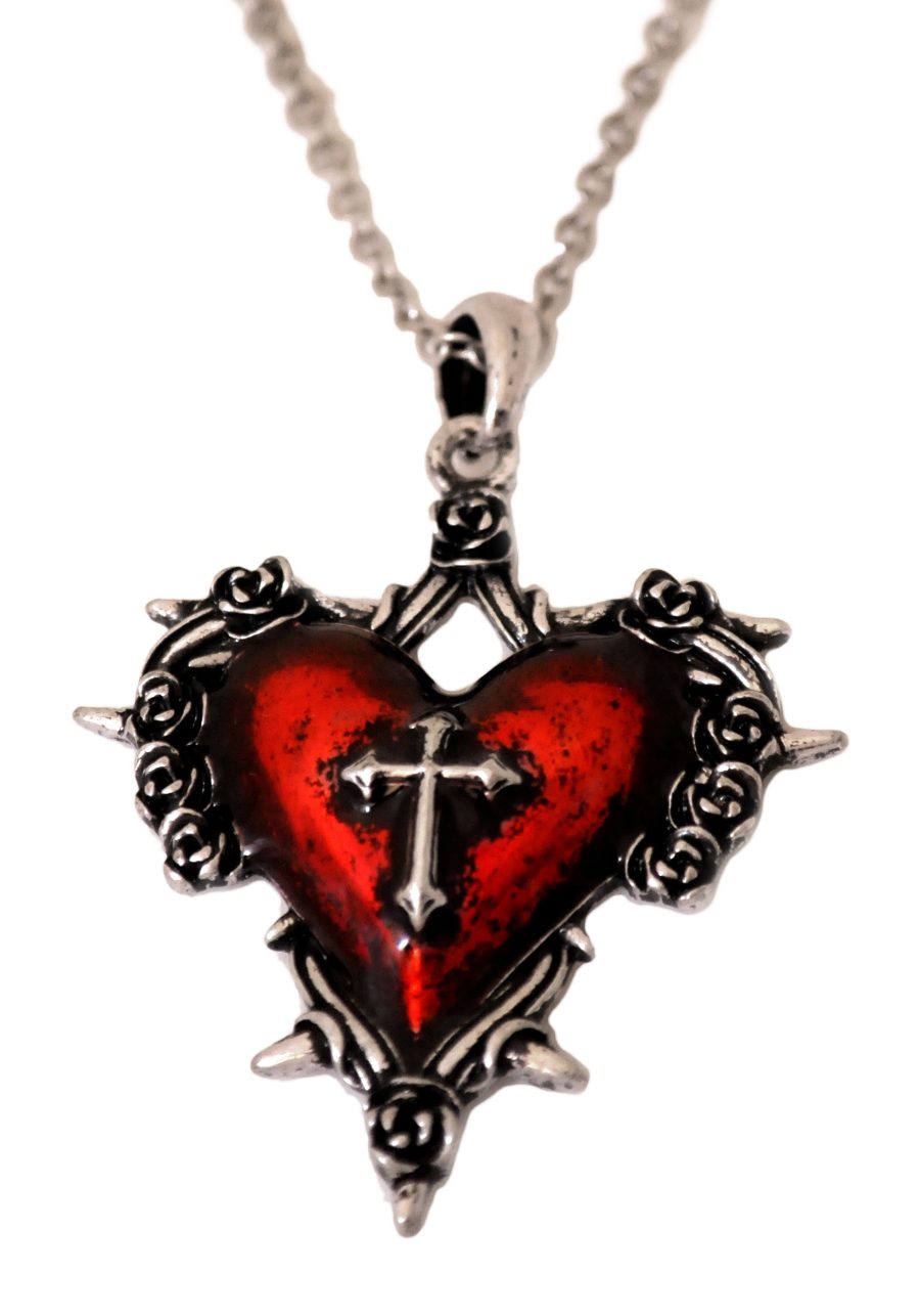 Heart with Cross Costume Necklace Jewelry