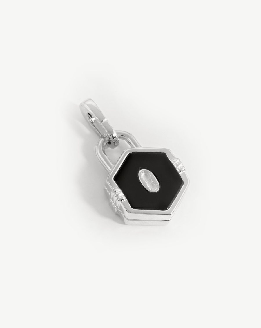 Hex Padlock Locket Clip-On Pendant