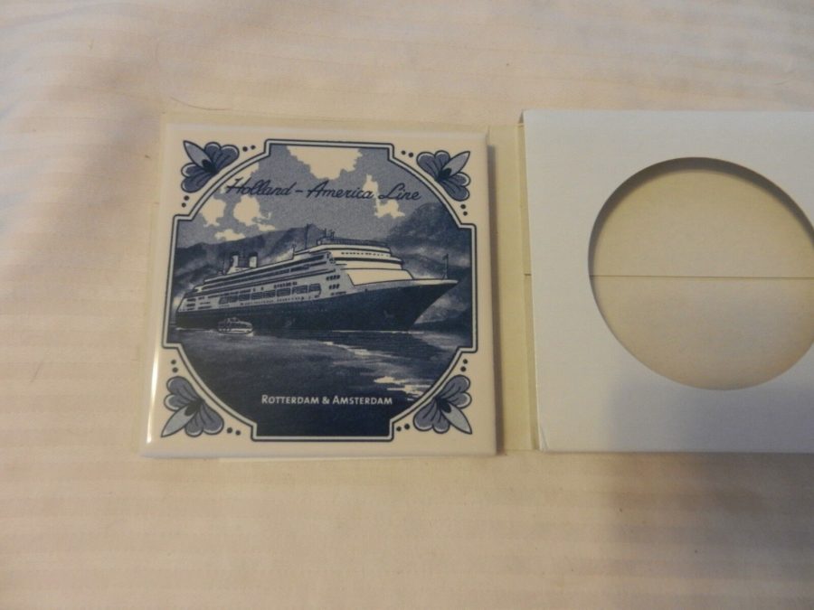 Holland America Line Rotterdam & Amsterdam Ceramic Drink Coaster