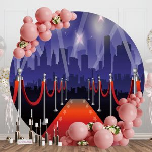 Hollween Red Carpet Famous Round Holiday Backdrop - Aperturee