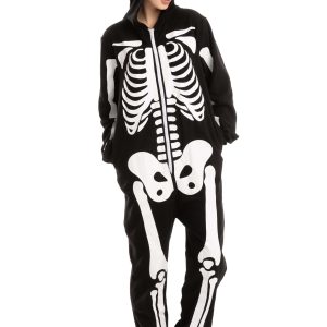 Hooded Adult Skeleton Onesie